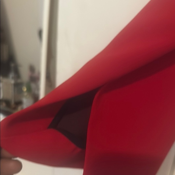 Zara Red Blazer Minimalist Collarless Design size XL new with tags - Picture 6 of 8